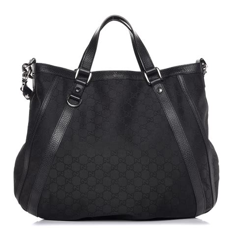 gucci abbey convertible tote black|GUCCI Monogram Medium Abbey Convertible Tote Black.